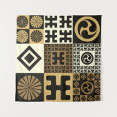 Tenture A set of japanese style seamless patterns, tribal  (Devant (Horizontal))