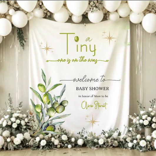 Tenture A tiny one is on the way panneau de bienvenue