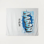 Tenture Aaron Your Graffiti Name Backdrop Photo-Op (Devant (Horizontal))