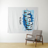 Tenture Aaron Your Graffiti Name Backdrop Photo-Op (En situation (horizontale))