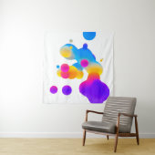 Tenture Abstract 3d colorful gradient drops liquid on whit (En situation (horizontale))