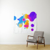 Tenture Abstract 3d colorful gradient drops liquid on whit (En situation)