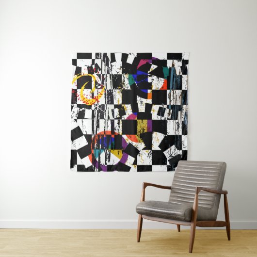 Tenture abstract background composition, with strokes, spl (En situation)