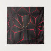 Tenture Abstract black polygon red light futuristic techno (Devant (Horizontal))