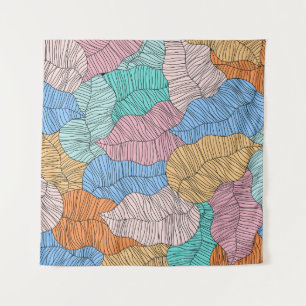 Tenture Abstract colorful leaf painting design background