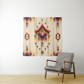 Tenture Abstract ethnic geometric pattern, Ikat geometric (En situation)