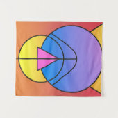 Tenture Abstract Geometric Circles Line Colorful  (Devant (Horizontal))