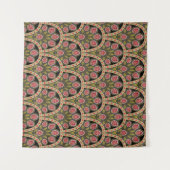 Tenture abstract Geometric mughal motif flower patternart, (Devant (Horizontal))