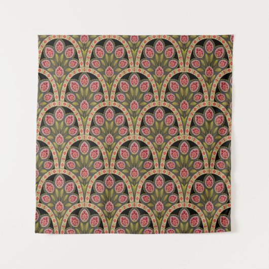 Tenture abstract Geometric mughal motif flower patternart, (Devant)