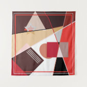 Tenture Abstract geometric pattern,  silk scarf shawl desi (Devant)