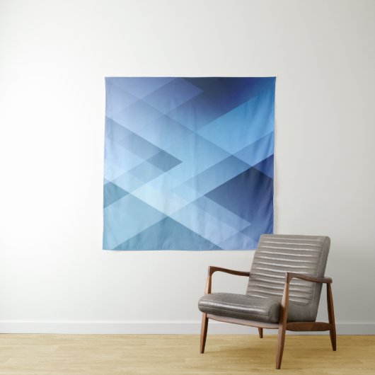 Tenture Abstract light background. Blue triangle pattern.  (En situation (horizontale))