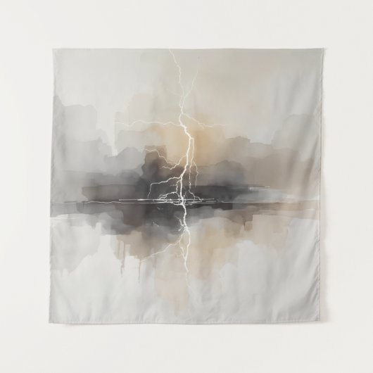 Tenture Abstract Lightning in Neutrals Print (Devant)