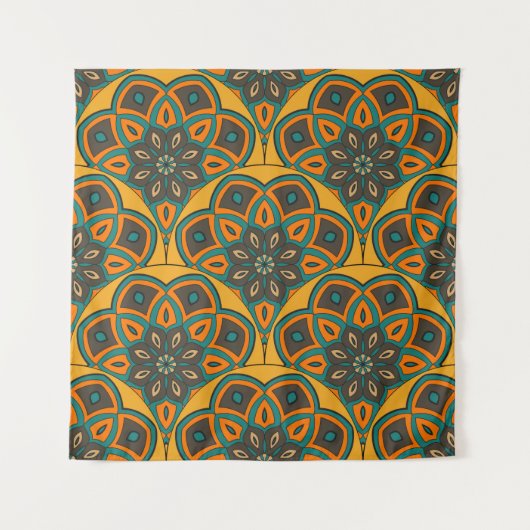 Tenture Abstract mandala fish scale seamless pattern. Orna (Devant)