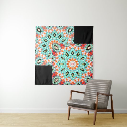 Tenture Abstract modern mosaic kaleidoscopic (En situation (horizontale))