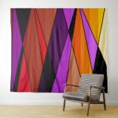 Tenture Abstract moderne geometric shapes triorange (En situation (horizontale))