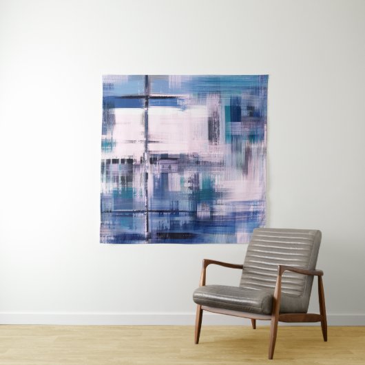 Tenture Abstract oil painting on canvas, hand drawn artwor (En situation (horizontale))