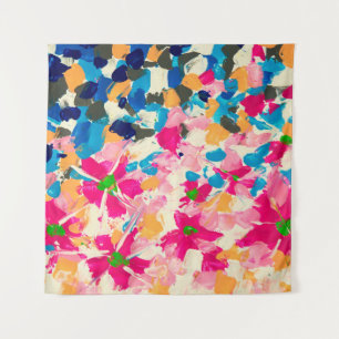 Tenture abstract oil painting on canvas. Multi colored wa