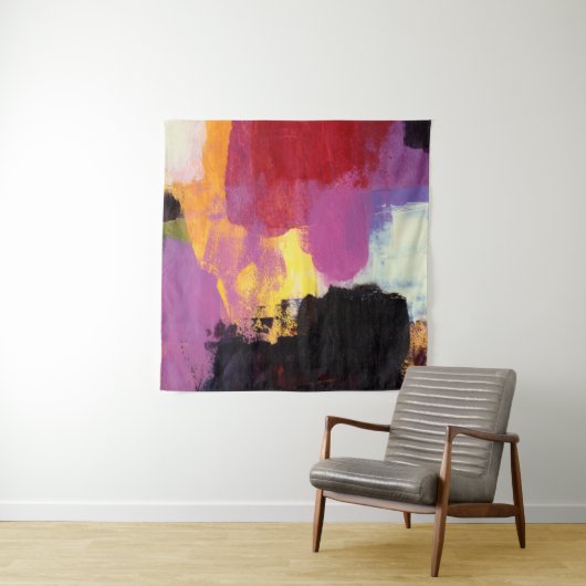 Tenture Abstract painting. Trendy art style. Bright colour (En situation)