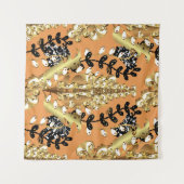 Tenture abstract pattern on orange yellow background with  (Devant (Horizontal))