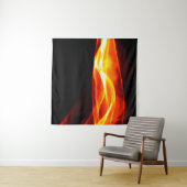 Tenture Abstract red smoke Fire over black background. Wav (En situation (horizontale))