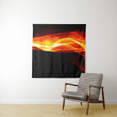 Tenture Abstract red smoke Fire over black background. Wav (En situation)