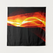 Tenture Abstract red smoke Fire over black background. Wav (Devant)