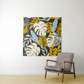 Tenture Abstract seamless pattern with tropical leaves and (En situation)