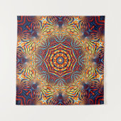 Tenture Abstract square background. Symmetric round decora (Devant (Horizontal))