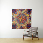 Tenture Abstract square background. Symmetric round decora (En situation)