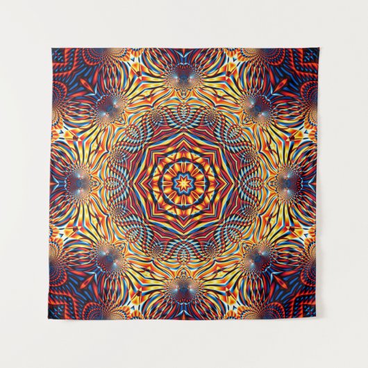 Tenture Abstract square background. Symmetric round decora (Devant)