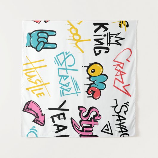 Tenture Abstract street graffiti lettering elements with g (Devant (Horizontal))