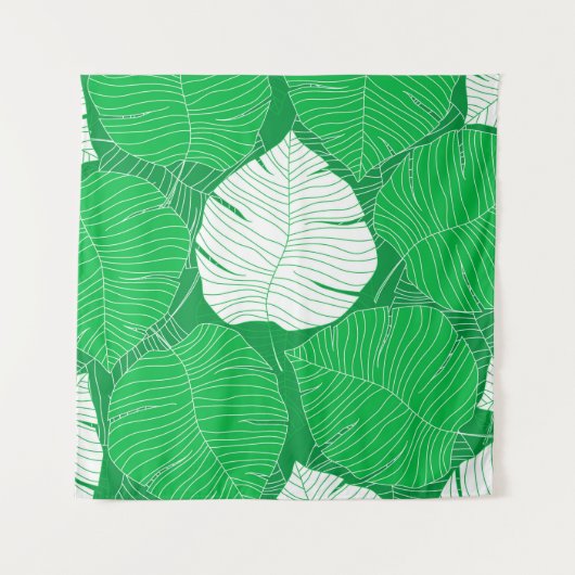 Tenture Abstract tropical leaf painting design (Devant)