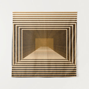 Tenture Abstract yellow pyramid includes in depth