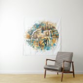 Tenture AbstractAncientEgyptian Pharaoh with Eye of Horus (En situation (horizontale))