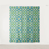 Tenture Abstraction formes géométriques bleu vert elem bla (Devant)