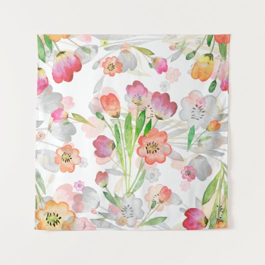 Tenture abstraction motif sans couture composition florale (Devant)