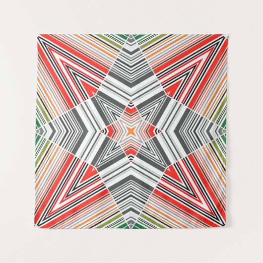 Tenture Abstrait à rayures à rayures rayées ethno triba (Devant (Horizontal))