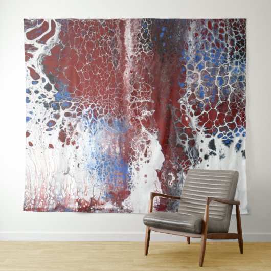 Tenture Abstrait acrylique rouille bleue (En situation (horizontale))
