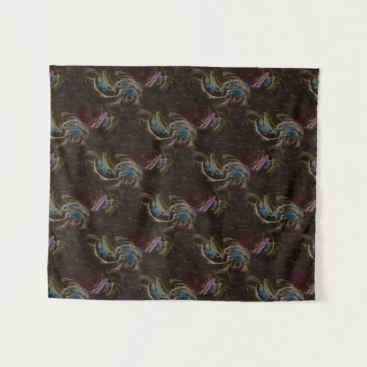 Tenture Abstrait atomique noir rétro (Devant (Horizontal))