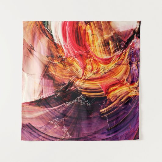 Tenture Abstrait beau violet, rouge et jaune brillant c (Devant)