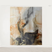 Tenture Abstrait Black Peach Orange Grey Gold Art (Devant)