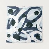 Tenture Abstrait bleu et marine brushstrokies peinture ill (Devant (Horizontal))