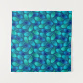 Tenture Abstrait bleu vert vert turquoise de pluie de paon (Devant (Horizontal))