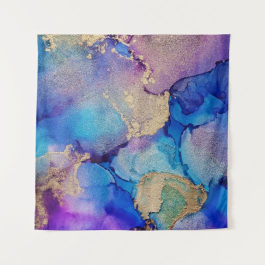 Tenture Abstrait coloré : Peinture à l'huile texturée. (Devant (Horizontal))