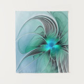 Tenture Abstrait De Bleu, Art Fractal Moderne (Devant)