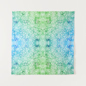 Tenture Abstrait floral bleu vert (Devant (Horizontal))