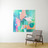 Tenture Abstrait géométrique brillant et coloré (En situation)