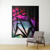 Tenture Abstrait graffiti polygonal moderne dar géométriqu (En situation)