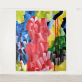 Tenture Abstrait Gras en Rouge, Bleu, Jaune et Vert (Devant)