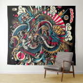 Tenture Abstrait japonais inimical (En situation (horizontale))